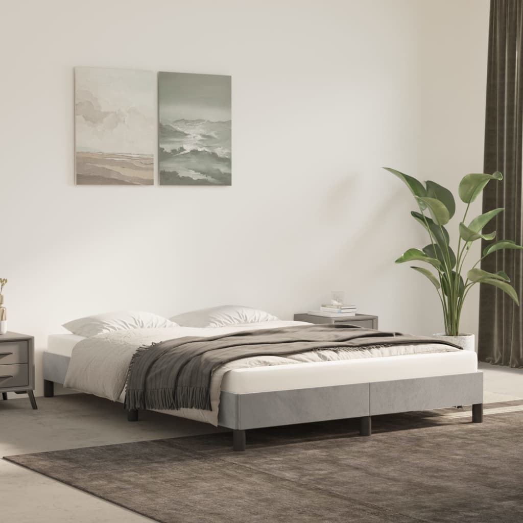 Sengeramme uten madrass lysegrå 135x190 cm Double fløyel