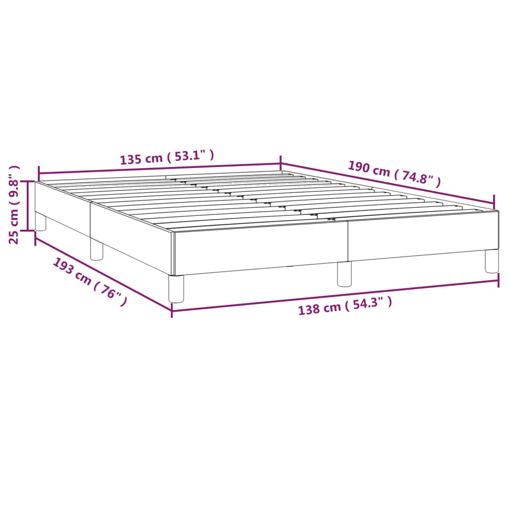 Sengeramme uten madrass mørkegrå 135x190 cm Double fløyel