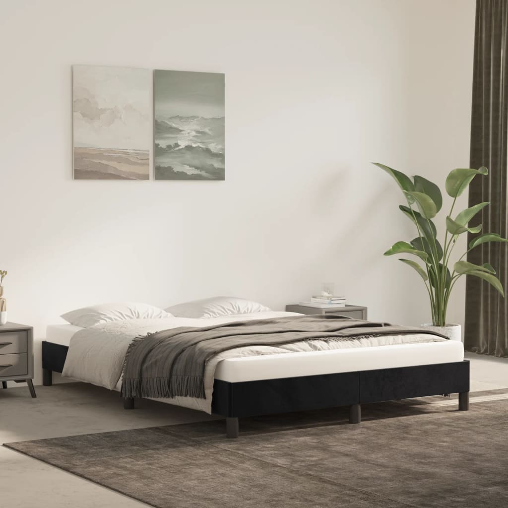 Sengeramme uten madrass svart 135x190 cm Double fløyel