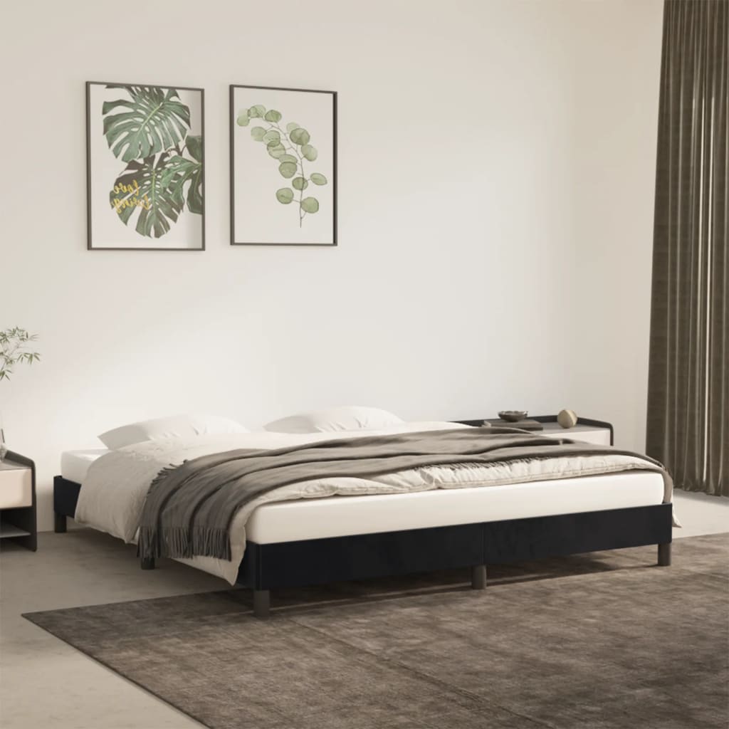Sengeramme uten madrass svart 180x200cm Super King fløyel