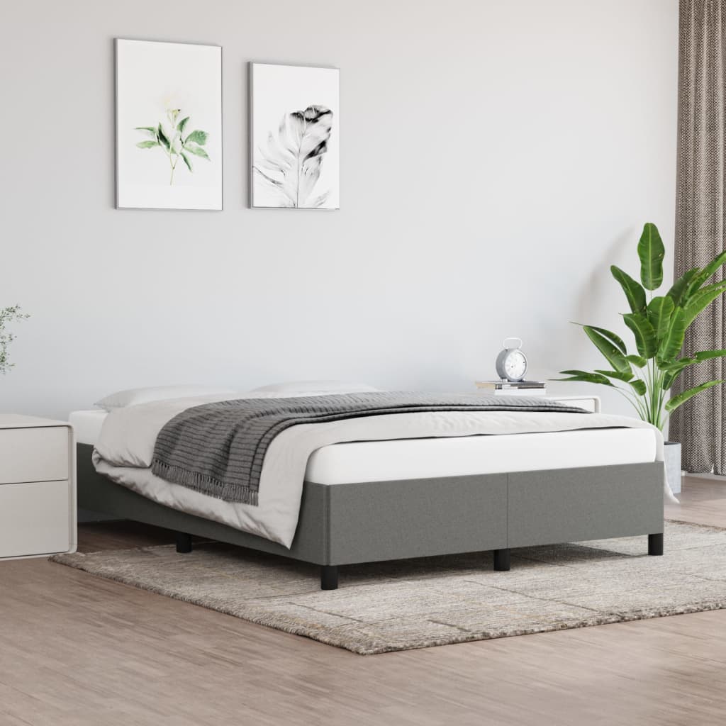 Sengeramme uten madrass mørkegrå 135x190 cm Double stoff
