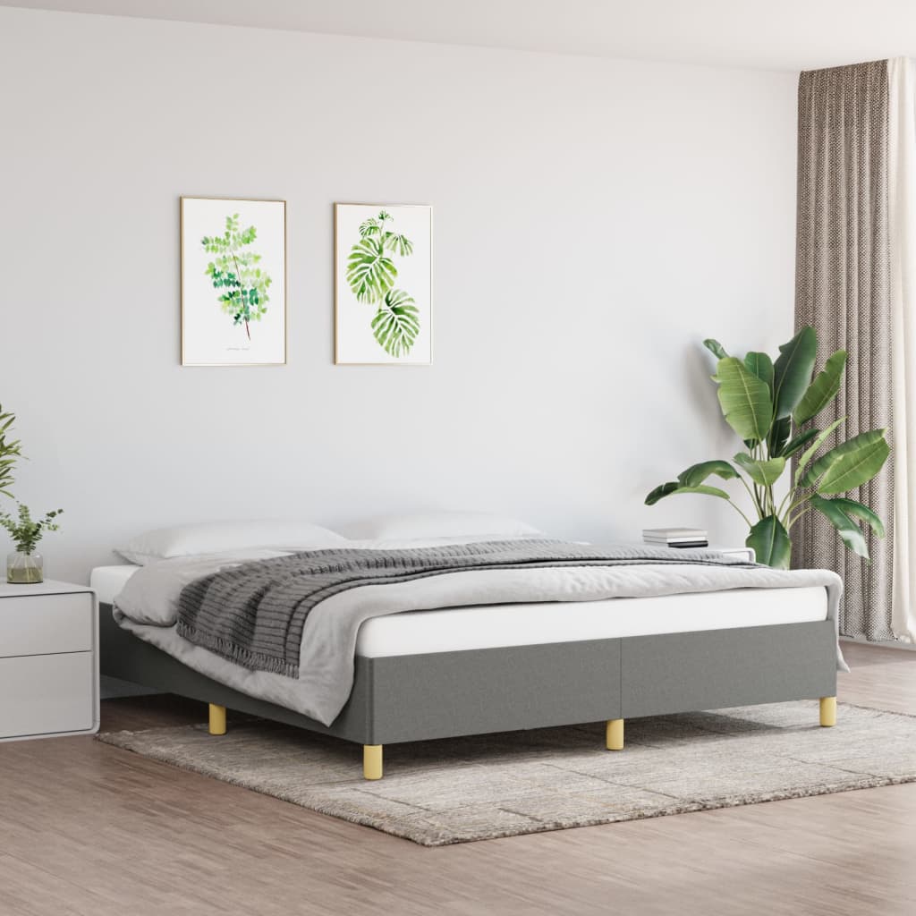 Sengeramme uten madrass mørkegrå 180x200cm Super King stoff