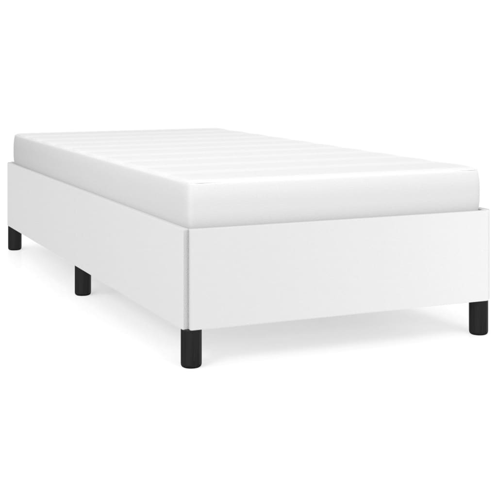 Sengeramme uten madrass hvit 90x190 cm Single kunstskinn