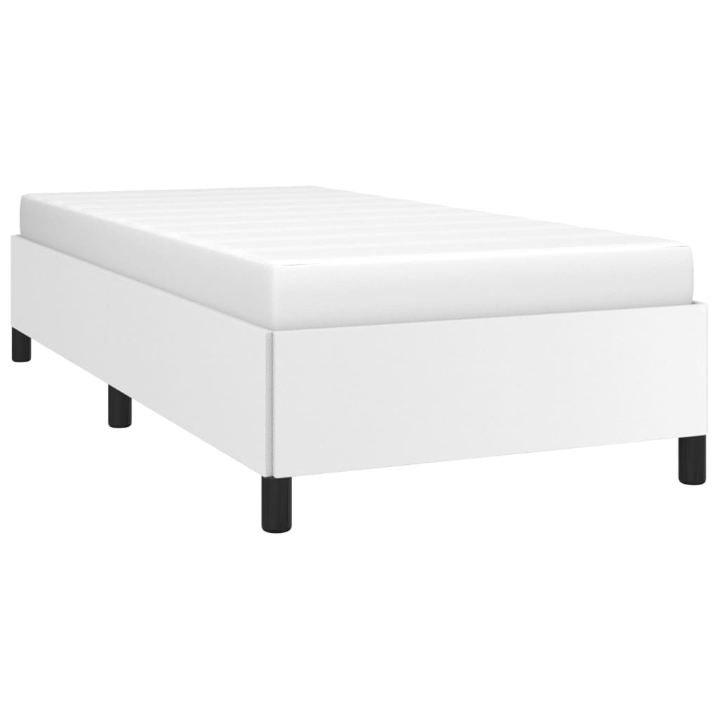 Sengeramme uten madrass hvit 90x190 cm Single kunstskinn