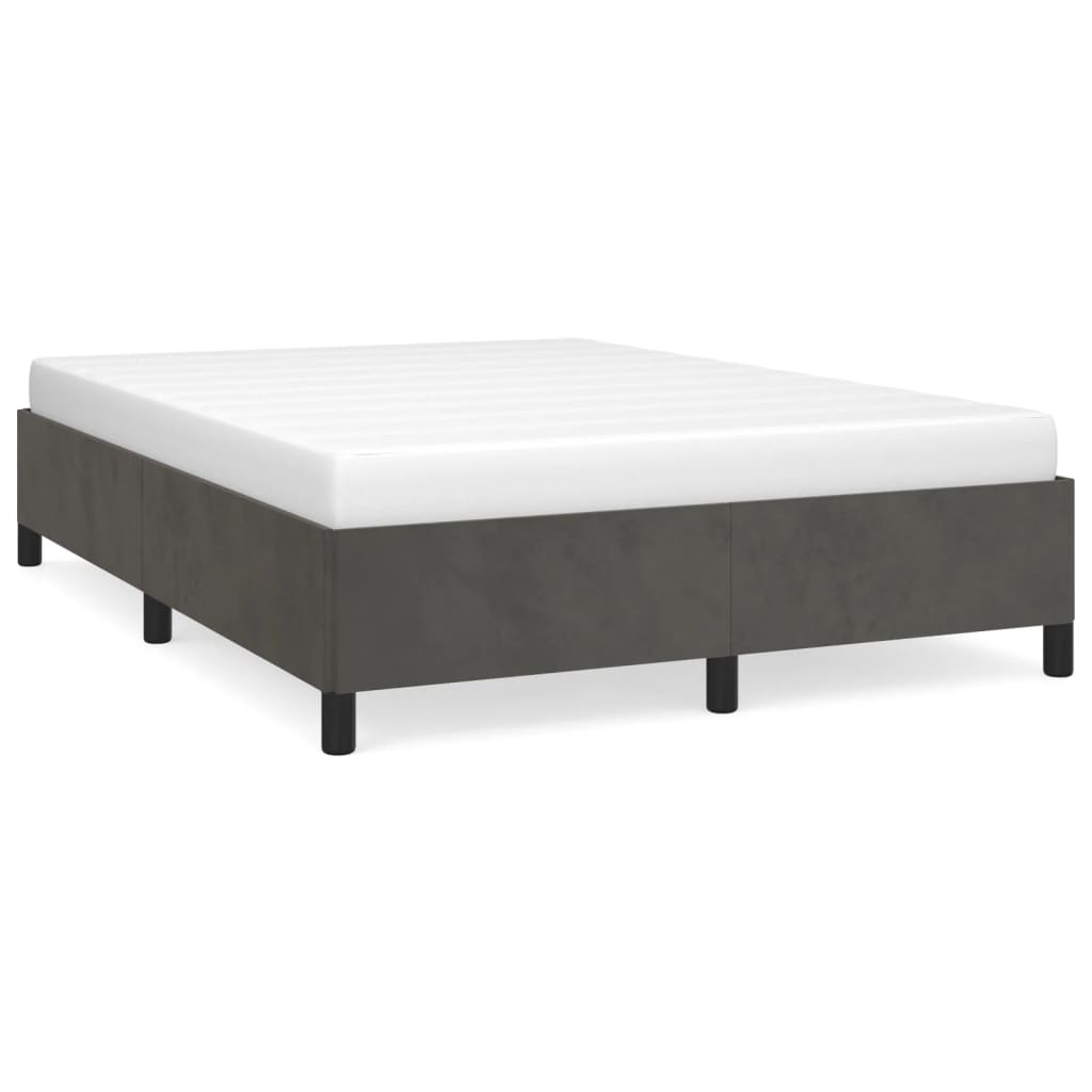 Sengeramme uten madrass mørkegrå 135x190 cm Double fløyel