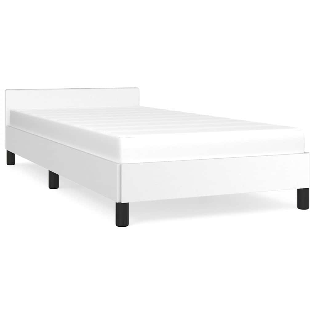 Sengeramme uten madrass hvit 90x190 cm Single kunstskinn