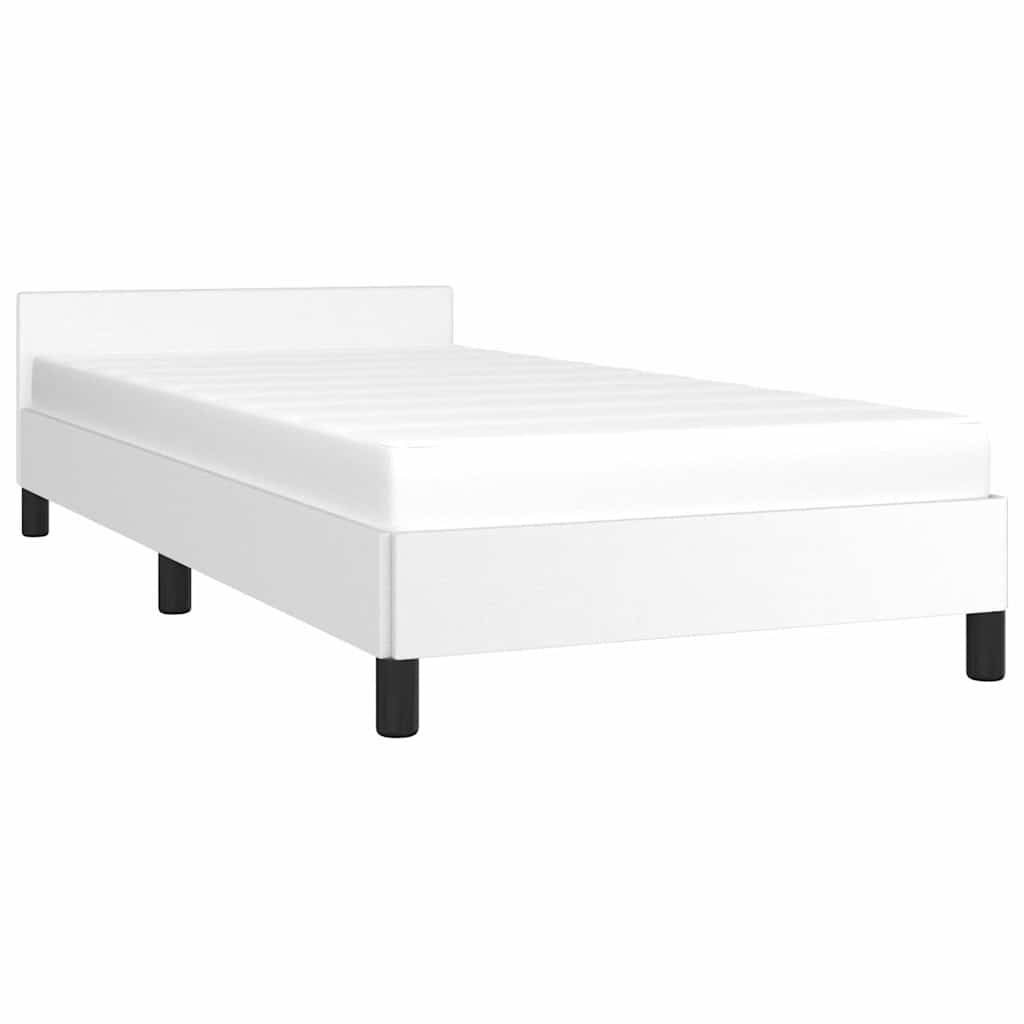 Sengeramme uten madrass hvit 90x190 cm Single kunstskinn