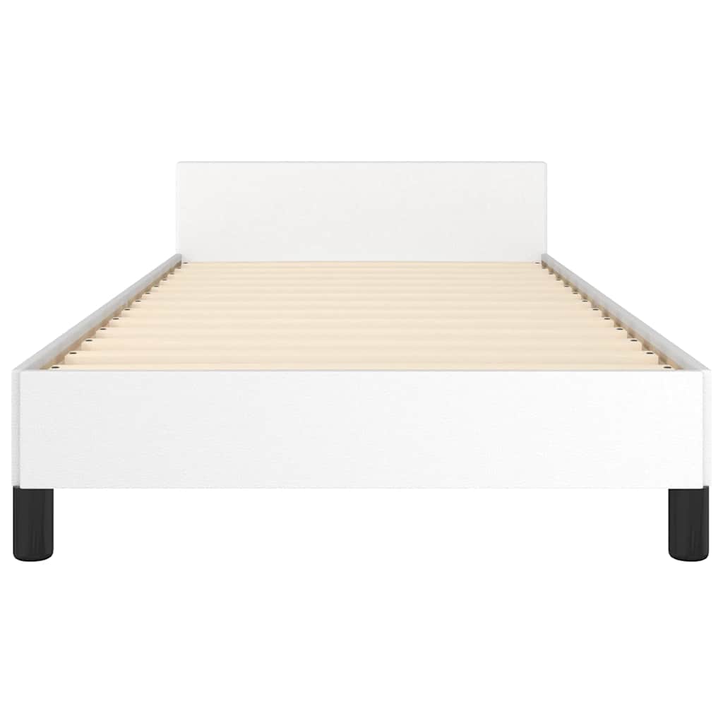 Sengeramme uten madrass hvit 90x190 cm Single kunstskinn