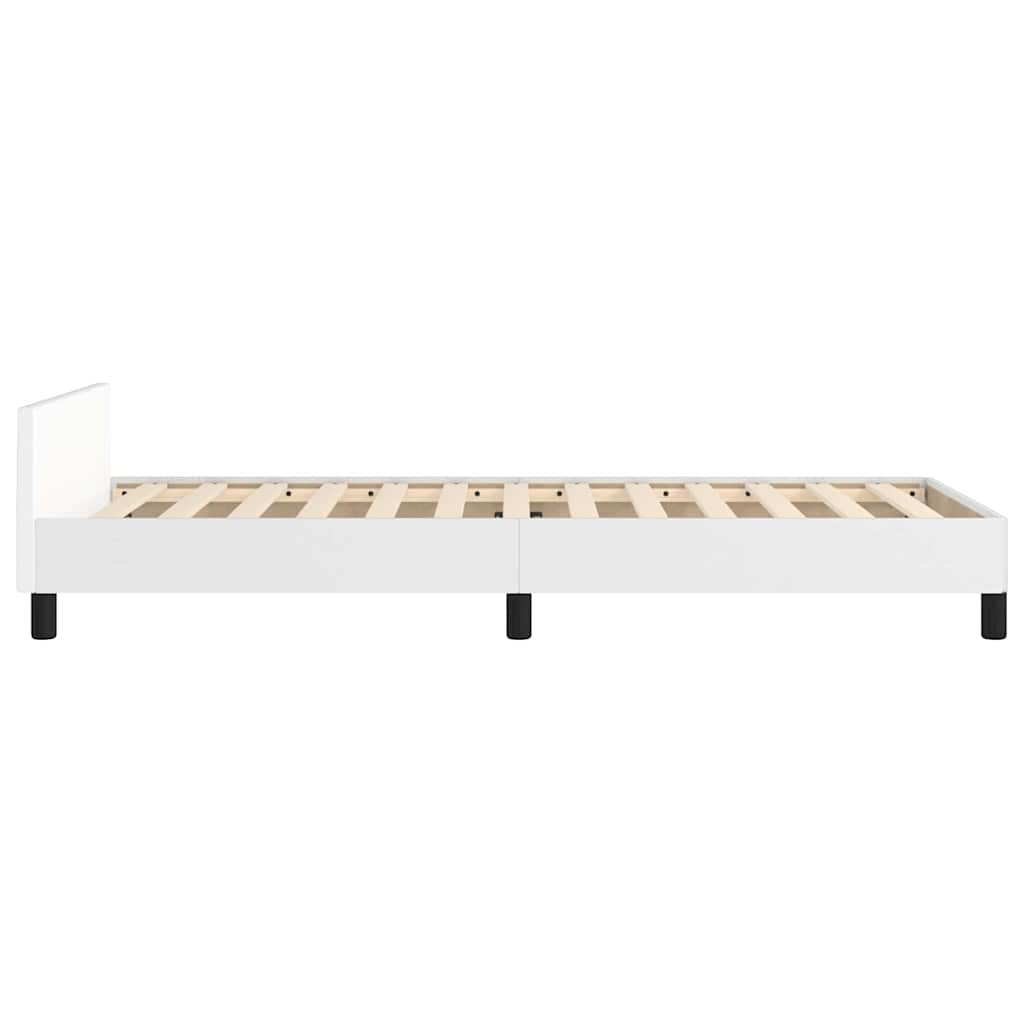 Sengeramme uten madrass hvit 90x190 cm Single kunstskinn