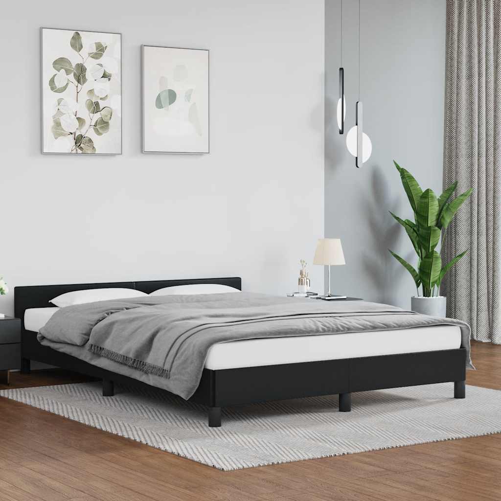 Sengeramme uten madrass svart 135x190 cm Double kunstskinn