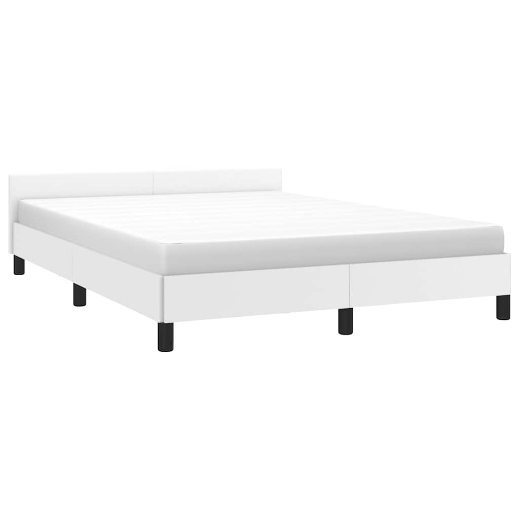 Sengeramme uten madrass hvit 135x190 cm Double kunstskinn