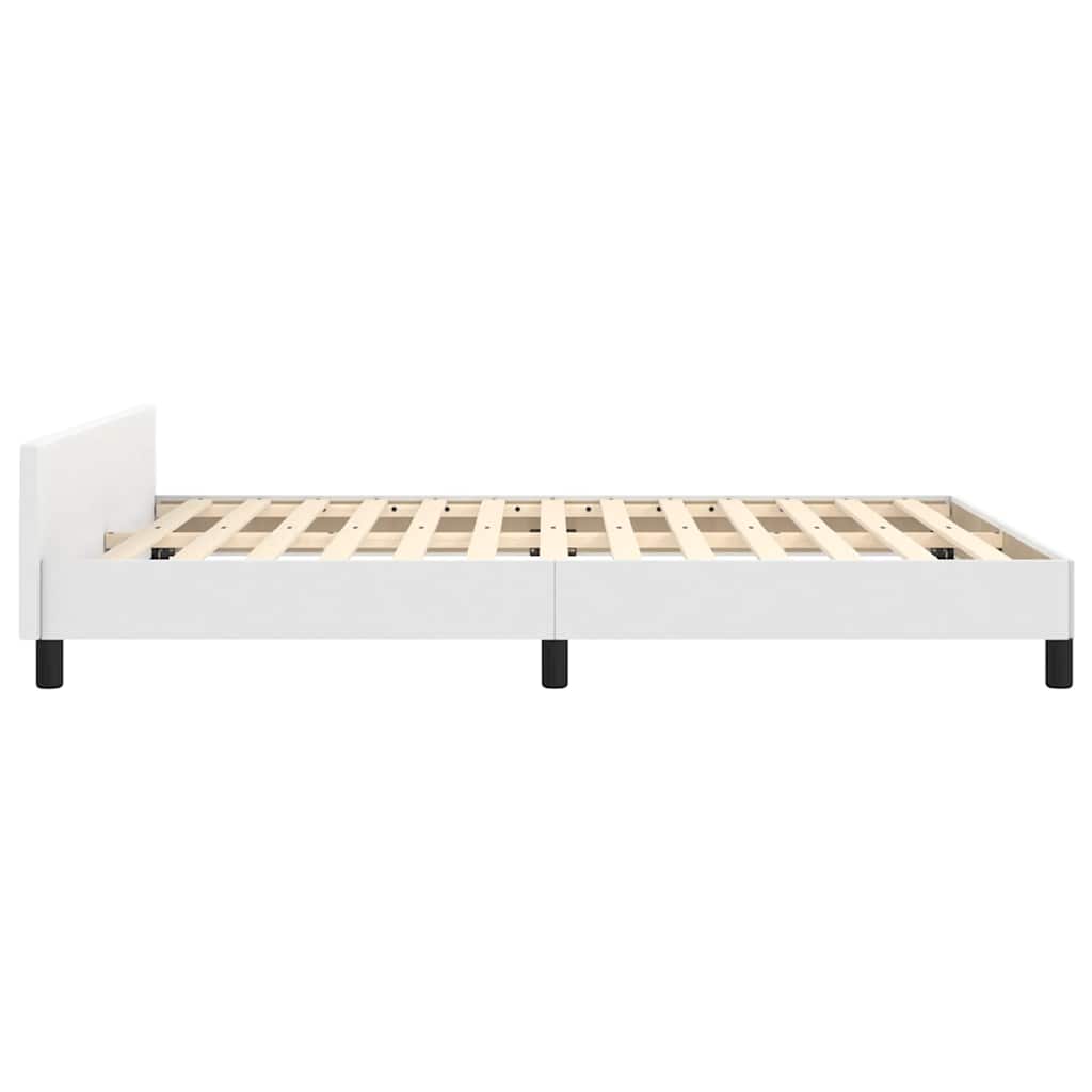 Sengeramme uten madrass hvit 180x200cm Super King kunstskinn