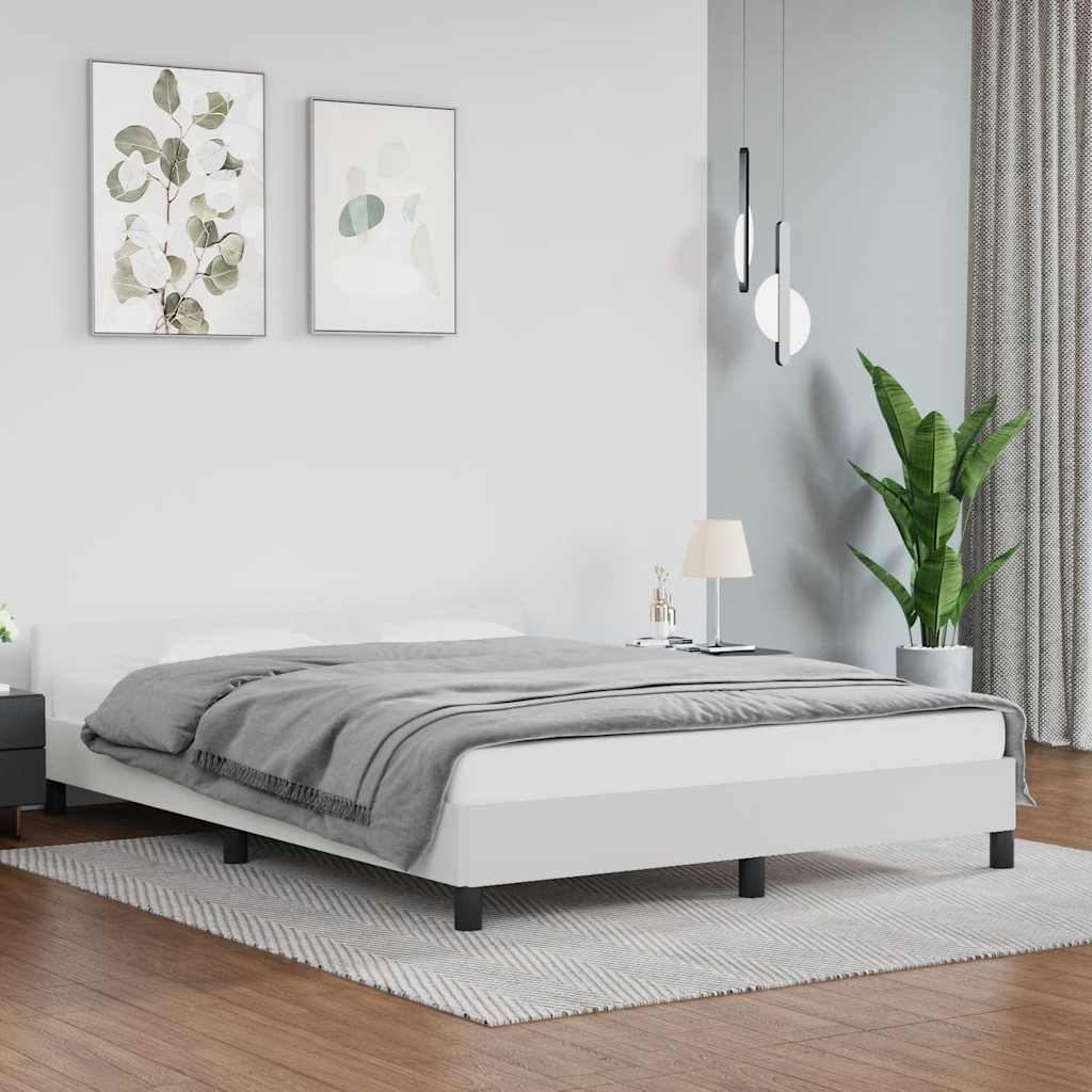 Sengeramme uten madrass hvit 180x200cm Super King kunstskinn