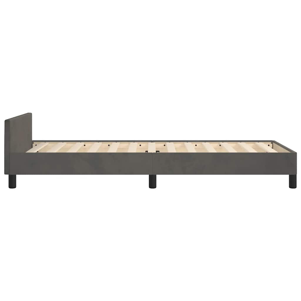 Sengeramme uten madrass mørkegrå 90x190 cm Single fløyel