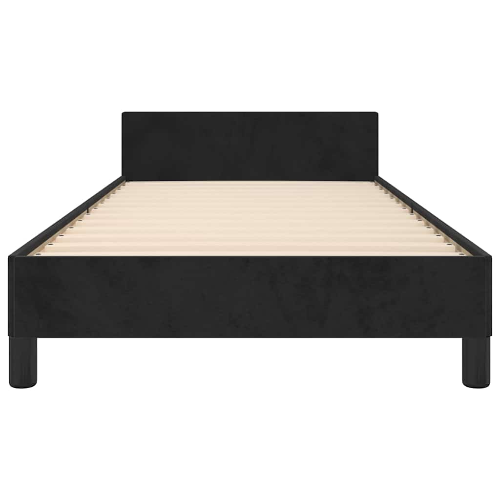 Sengeramme uten madrass svart 90x190 cm Single fløyel