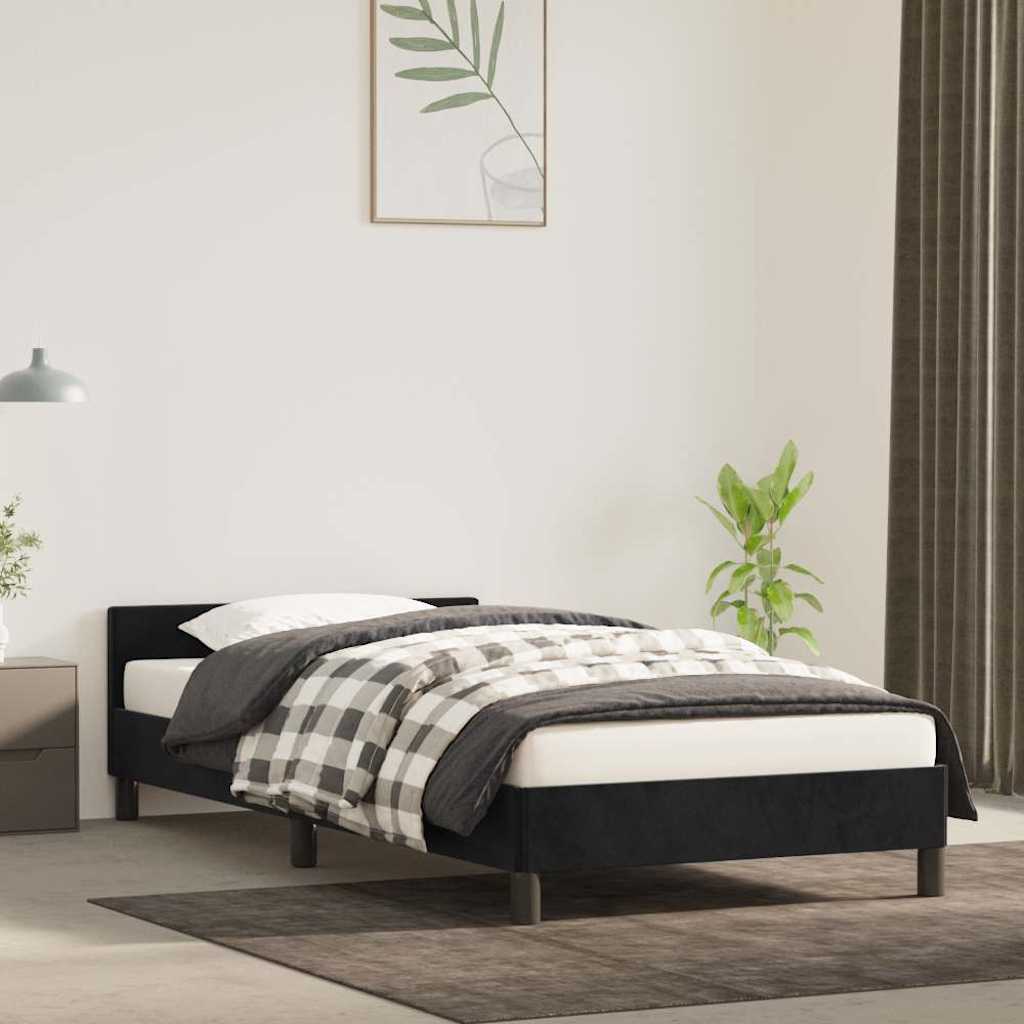 Sengeramme uten madrass svart 90x190 cm Single fløyel