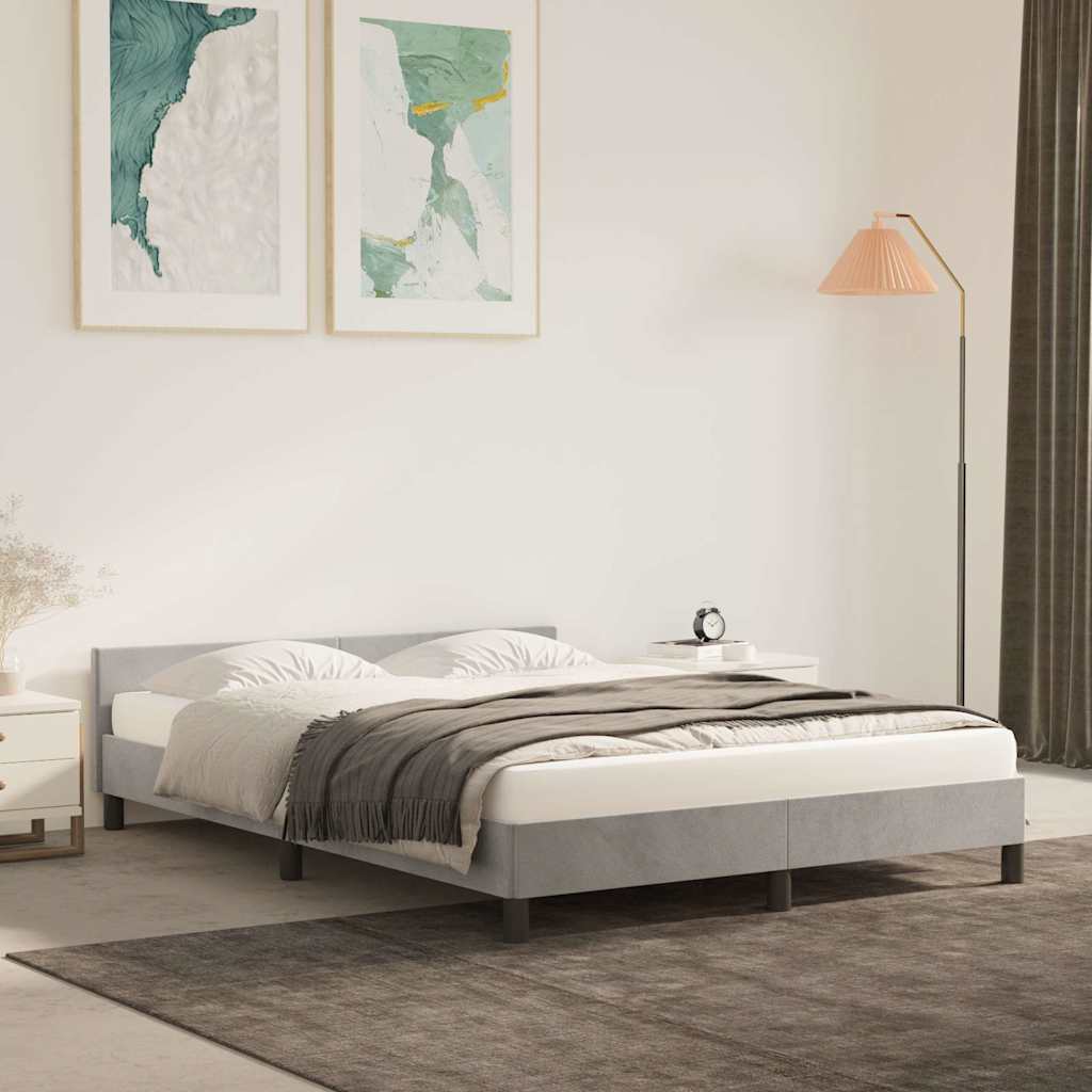 Sengeramme uten madrass lysegrå 135x190 cm Double fløyel