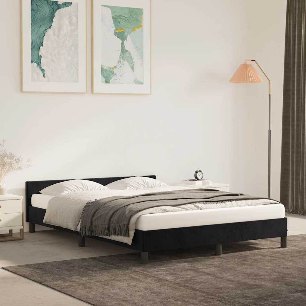 Sengeramme uten madrass svart 135x190 cm Double fløyel