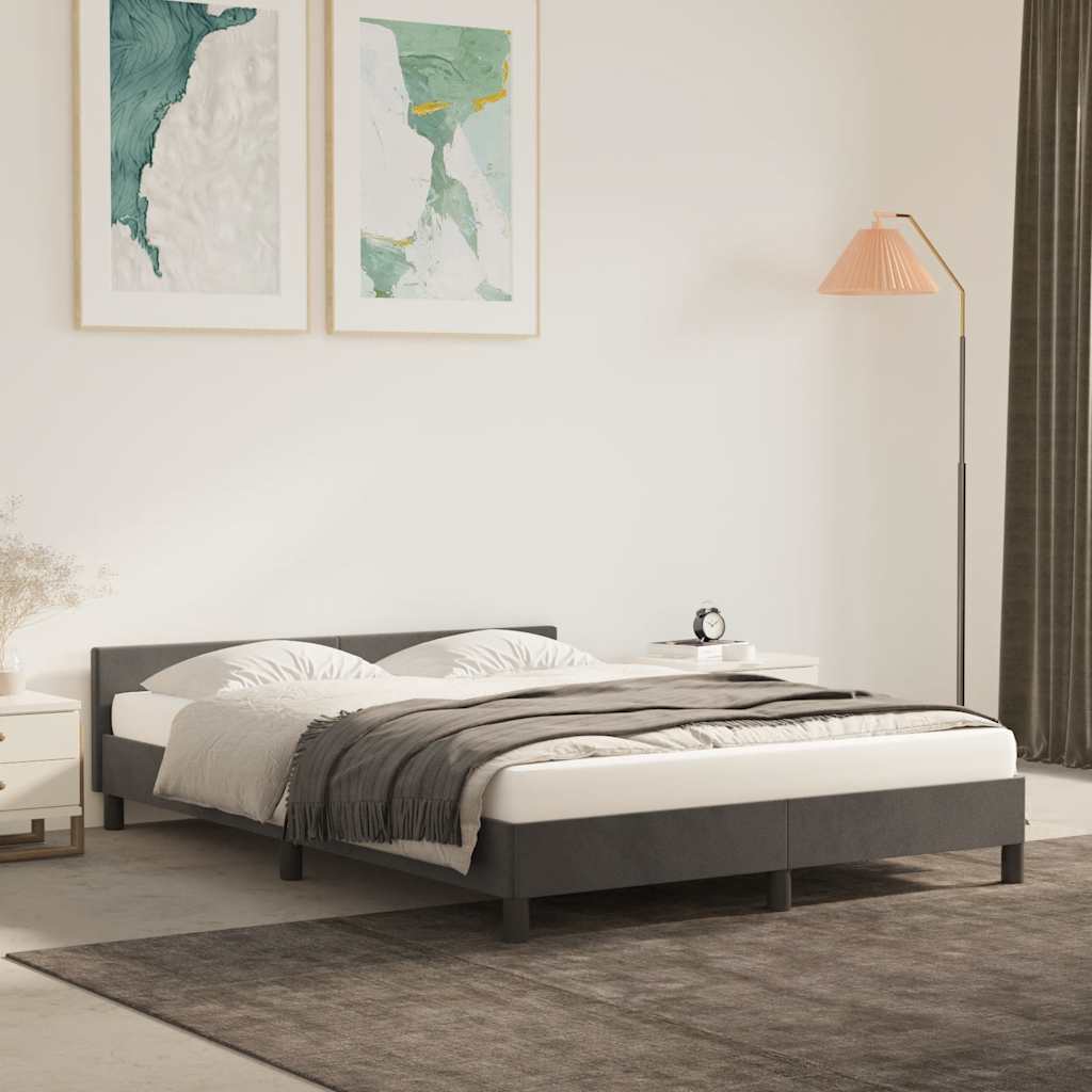 Sengeramme uten madrass mørkegrå 180x200cm Super King fløyel