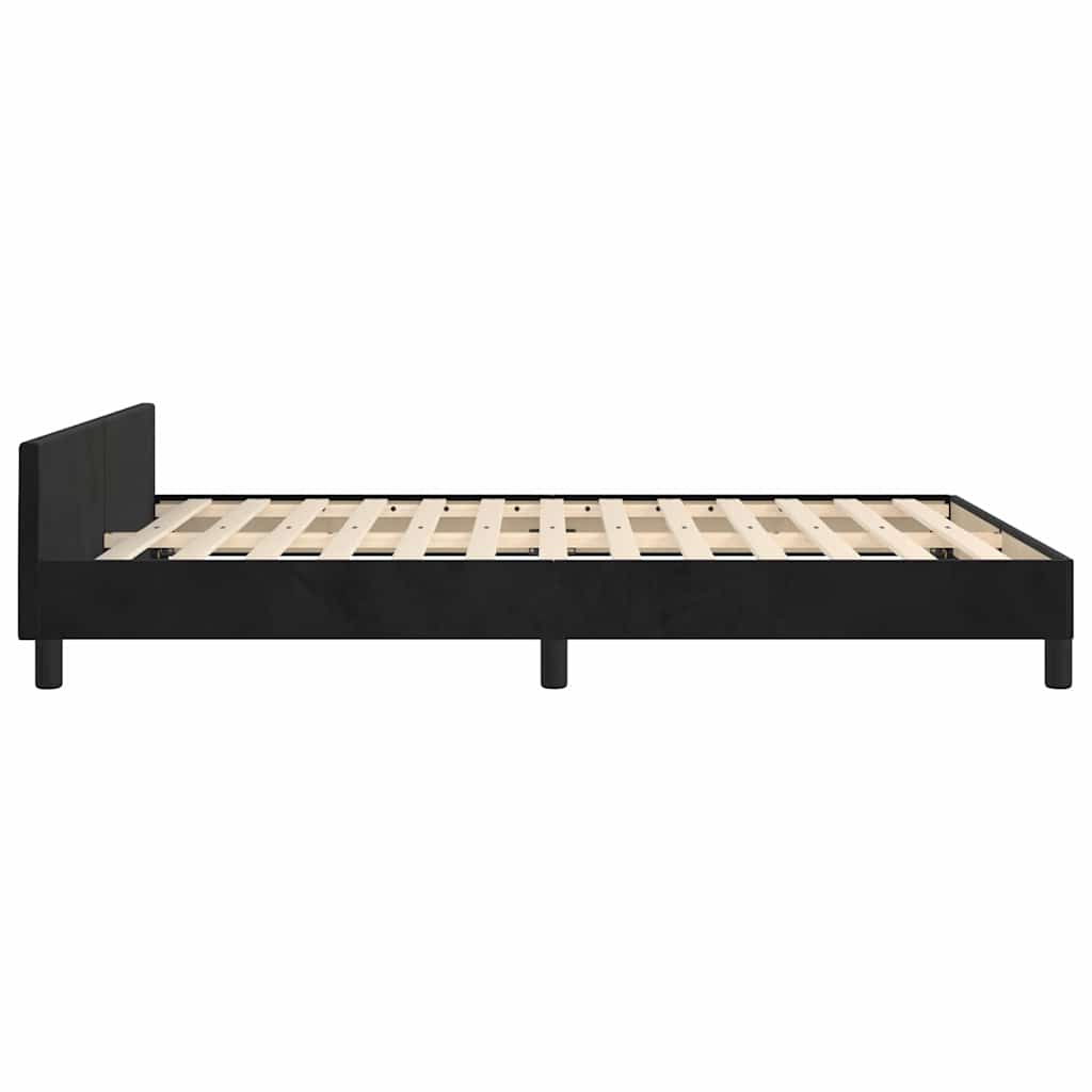 Sengeramme uten madrass svart 180x200cm Super King fløyel