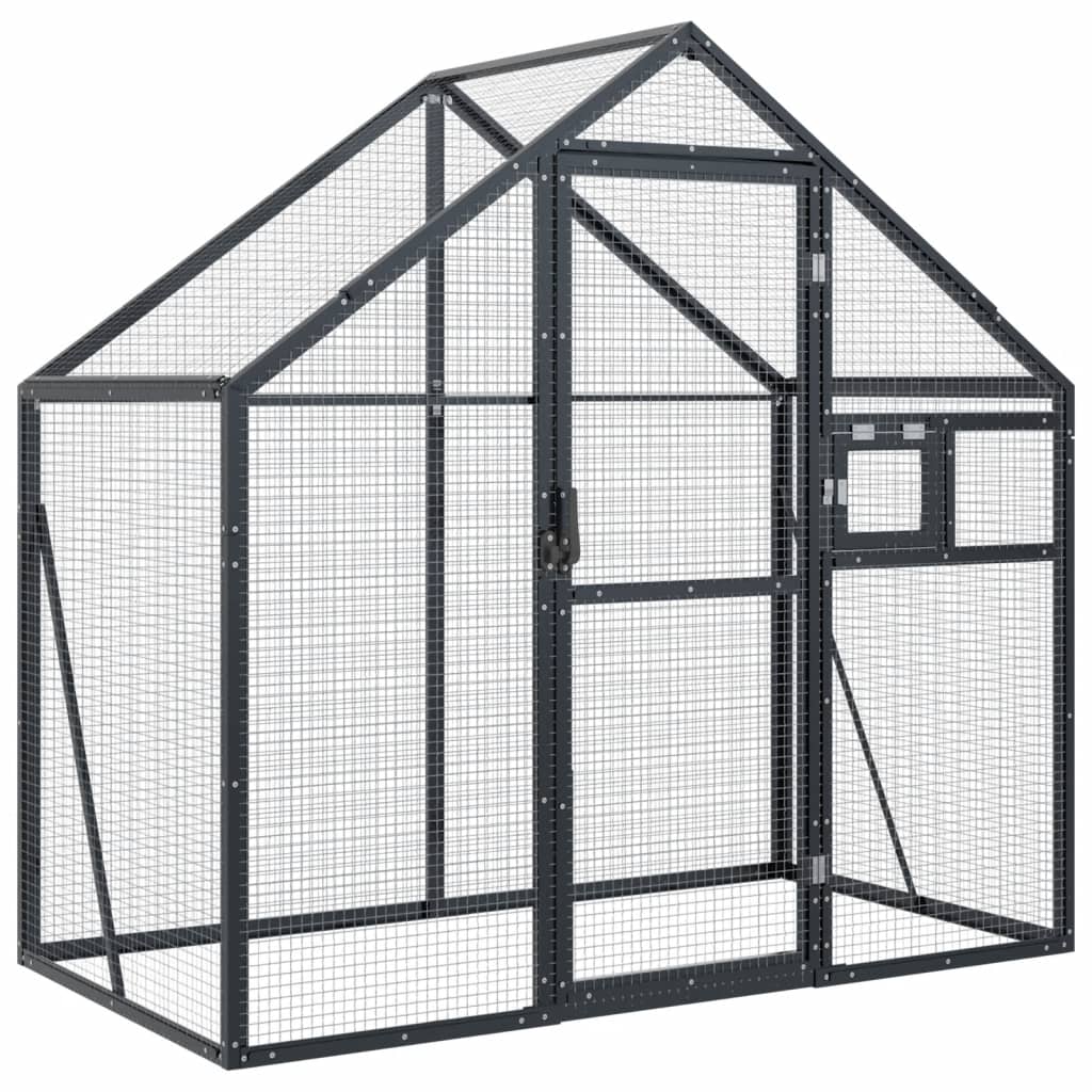 Fuglehus antrasitt 179x100x185 cm aluminium
