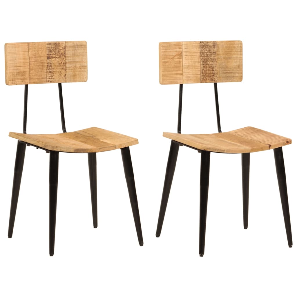 Spisestoler 2 stk 44x40x80 cm heltre mango