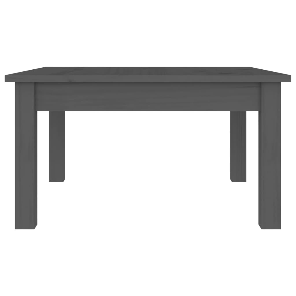 Salongbord grå 55x55x30 cm heltre furu