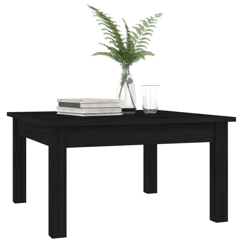 Salongbord svart 55x55x30 cm heltre furu