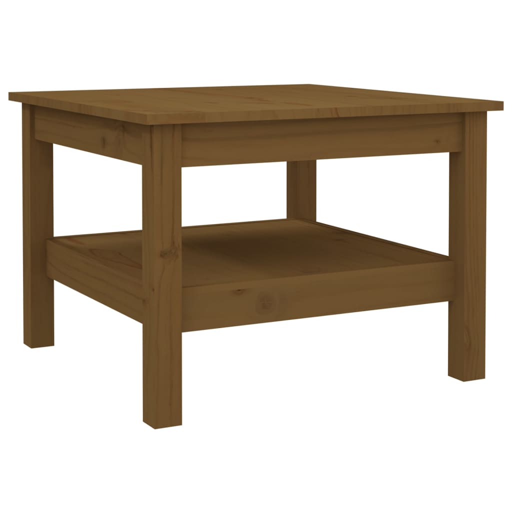 Salongbord honningbrun 55x55x40 cm heltre furu