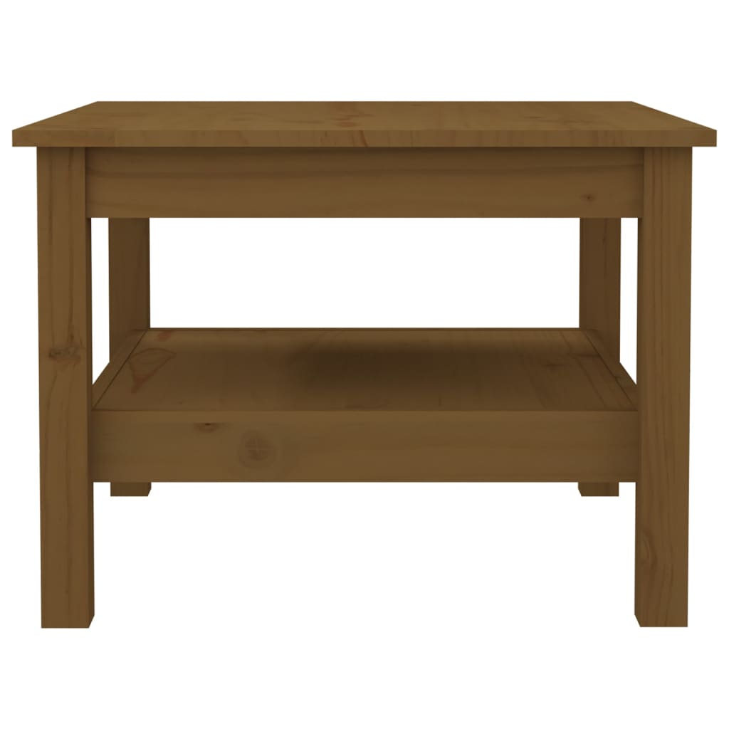 Salongbord honningbrun 55x55x40 cm heltre furu