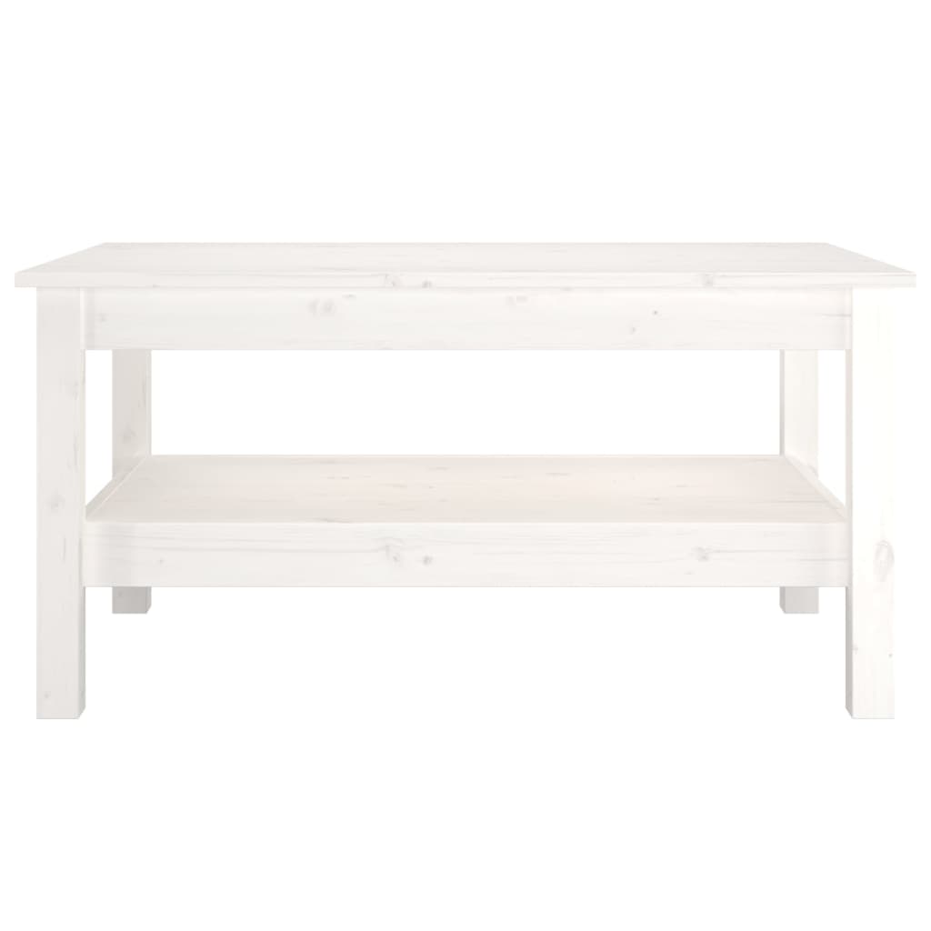Salongbord hvit 80x50x40 cm heltre furu