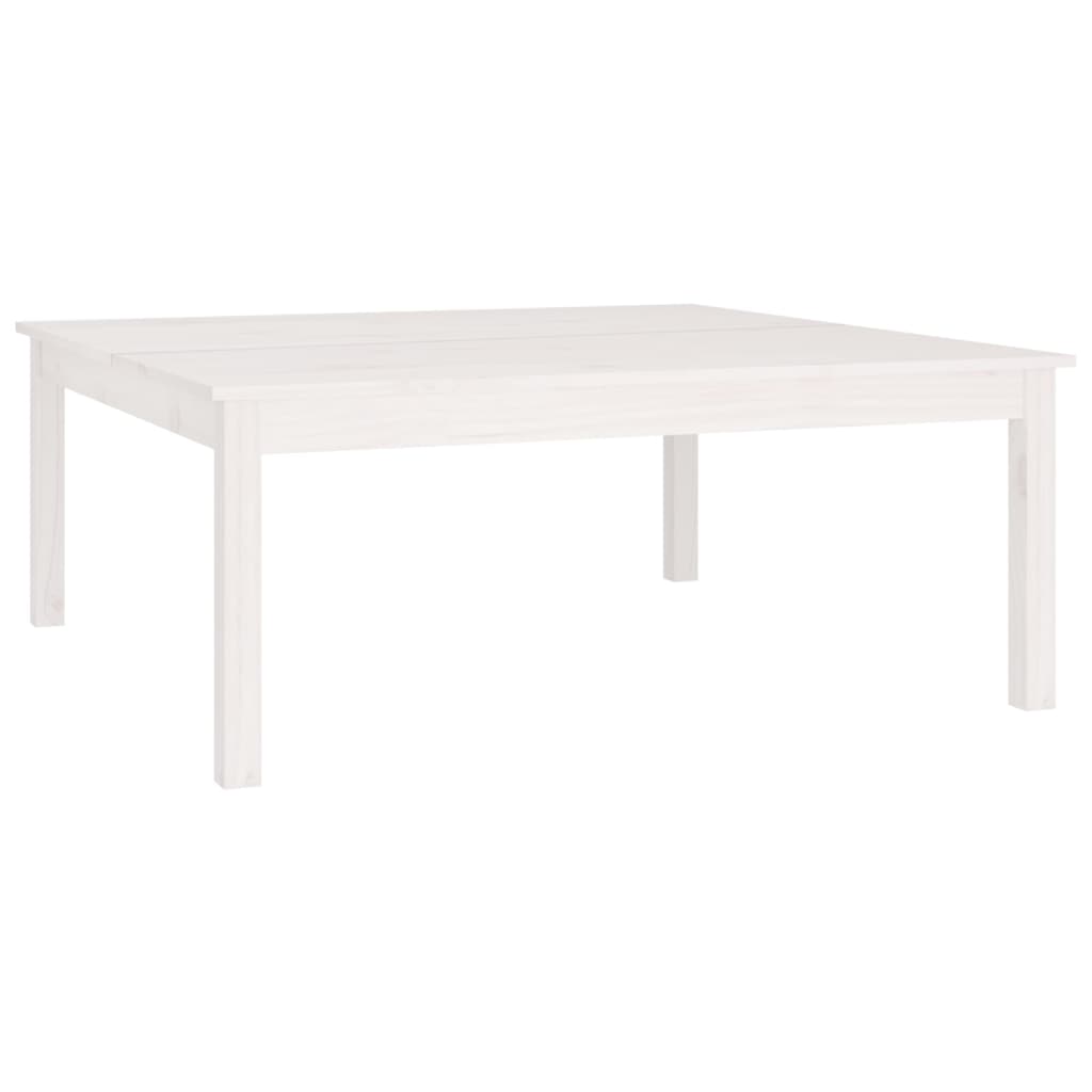 Salongbord hvit 100x100x40 cm heltre furu