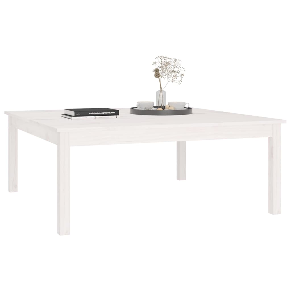 Salongbord hvit 100x100x40 cm heltre furu