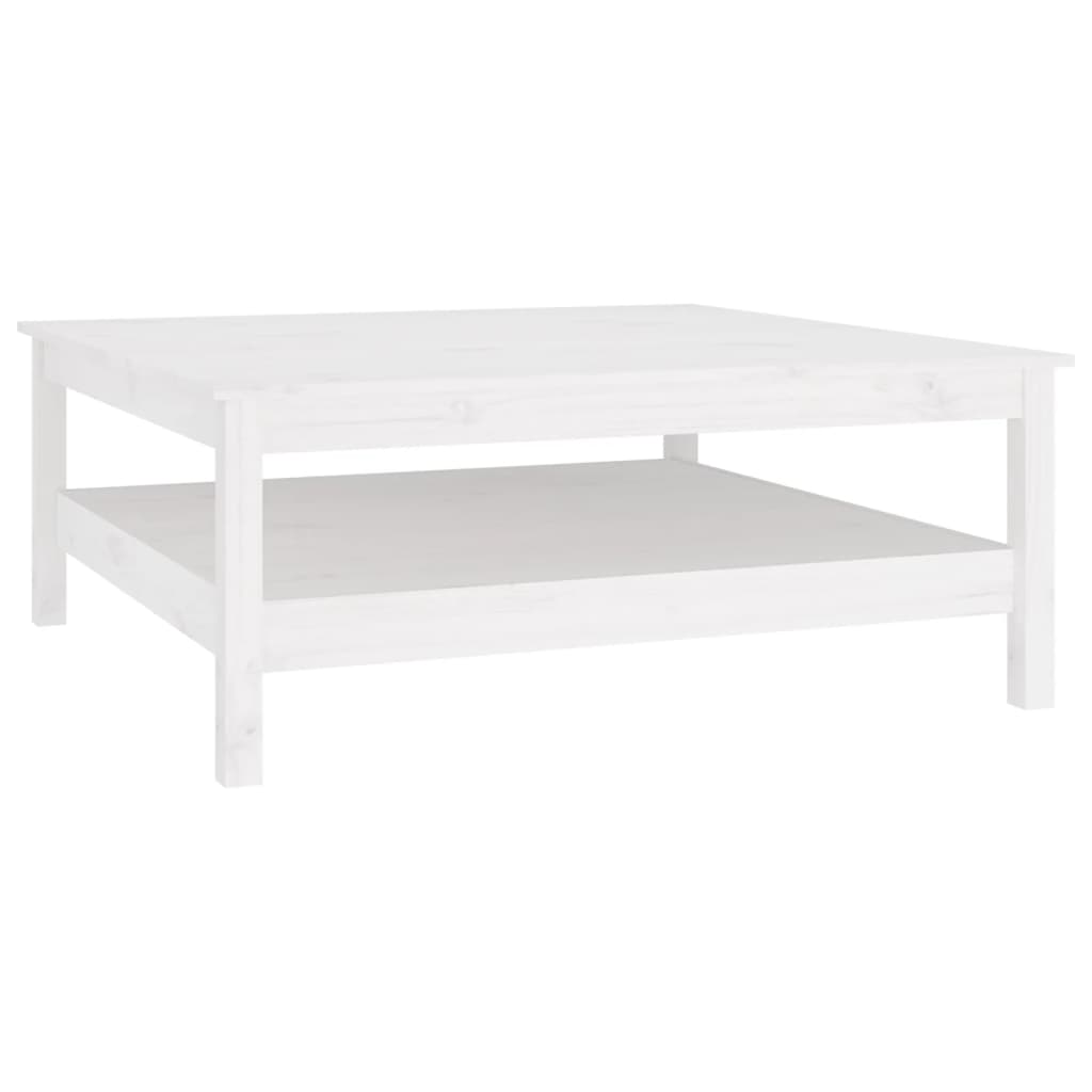 Salongbord hvit 100x100x40 cm heltre furu