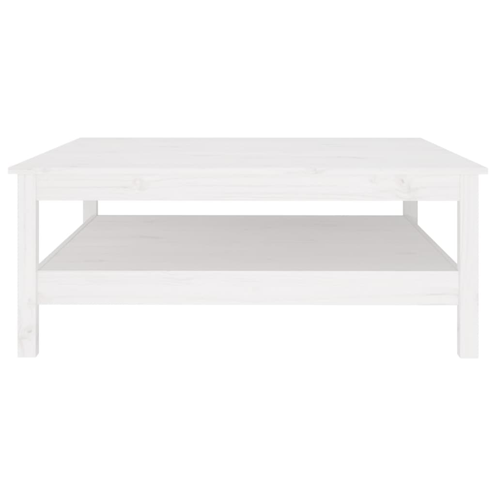 Salongbord hvit 100x100x40 cm heltre furu