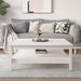 Salongbord hvit 100x100x40 cm heltre furu