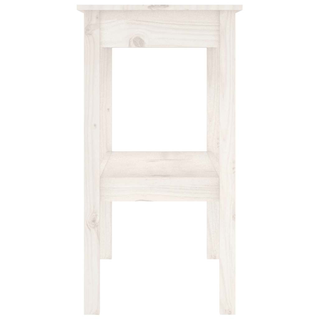 Konsollbord hvit 110x40x75 cm heltre furu