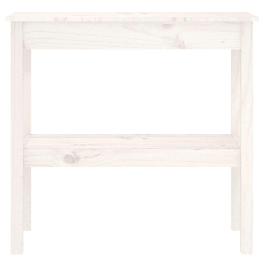 Konsollbord hvit 80x40x75 cm heltre furu
