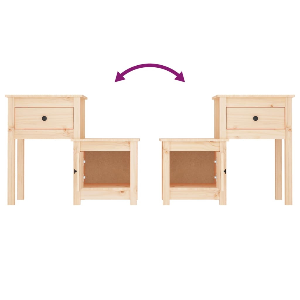 Nattbord 79,5x38x65,5 cm heltre furu