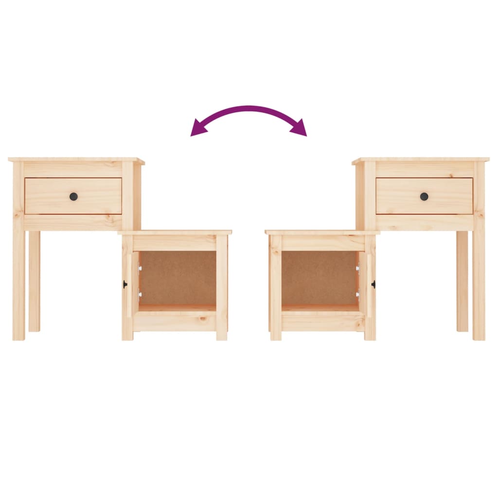 Nattbord 2 stk 79,5x38x65,5 heltre furu