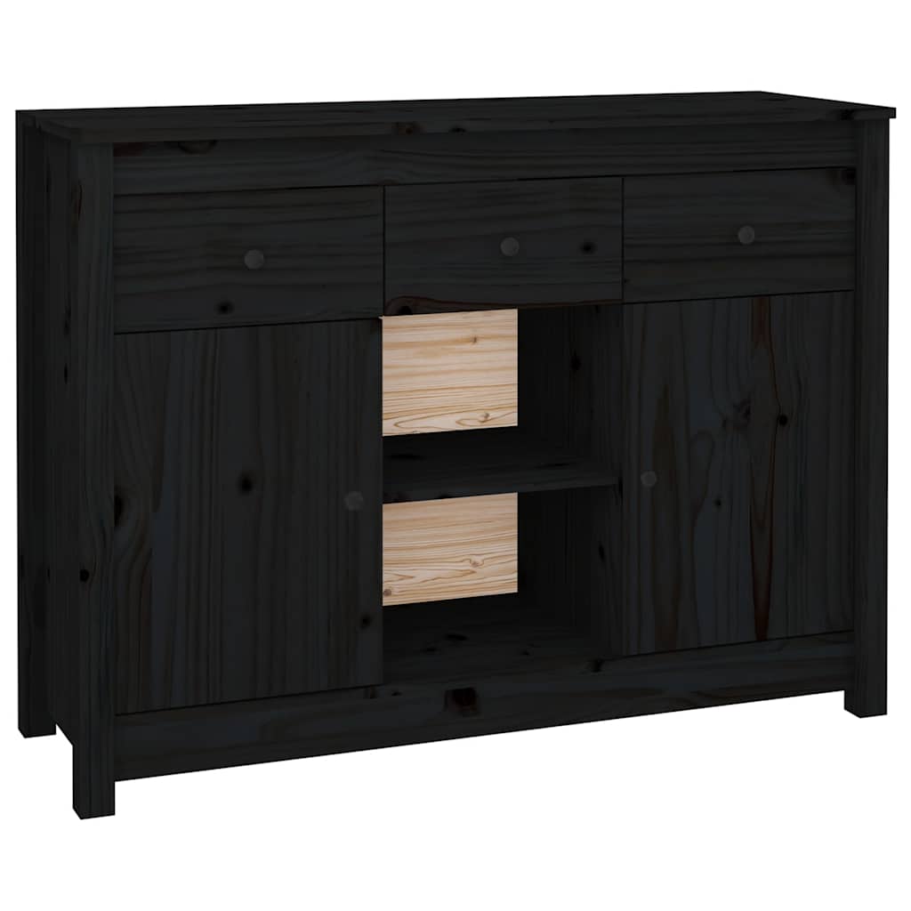 Skjenk svart 100x35x74,5 cm heltre furu