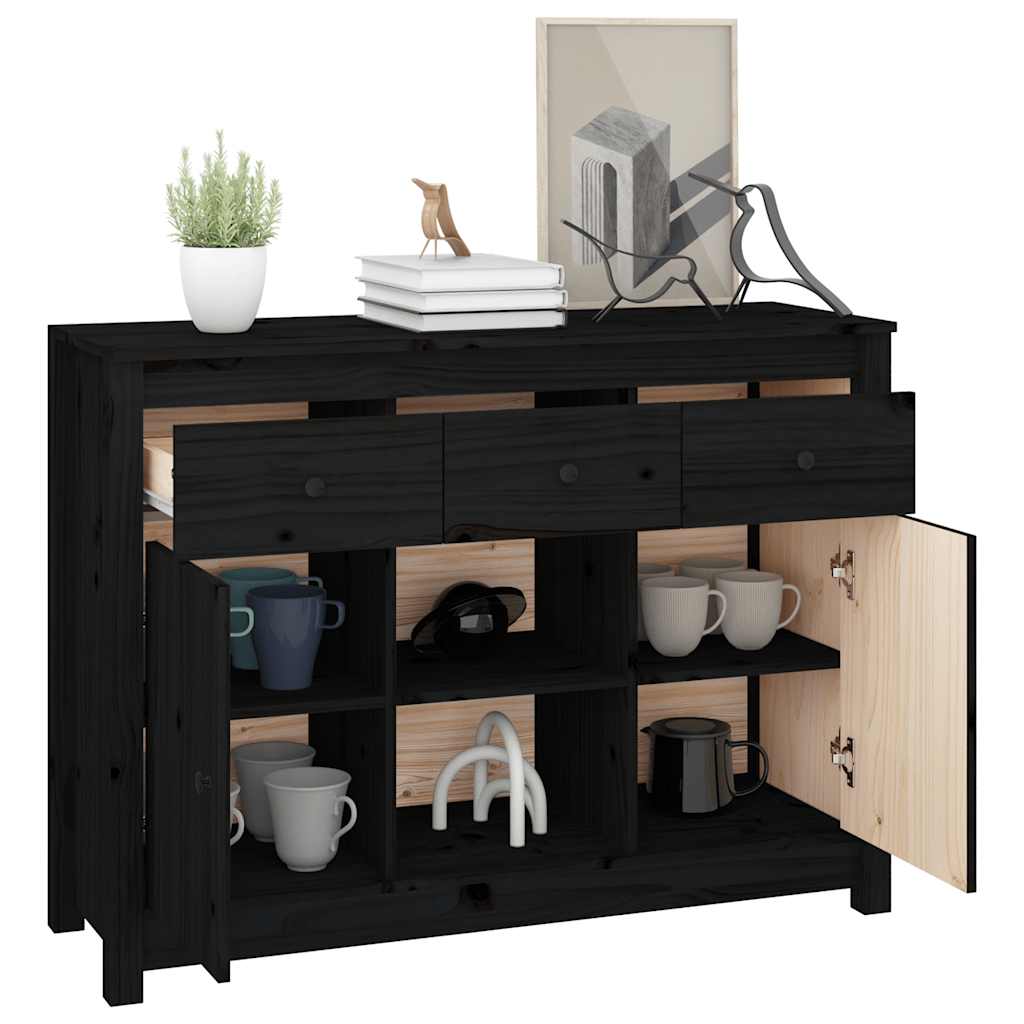Skjenk svart 100x35x74,5 cm heltre furu