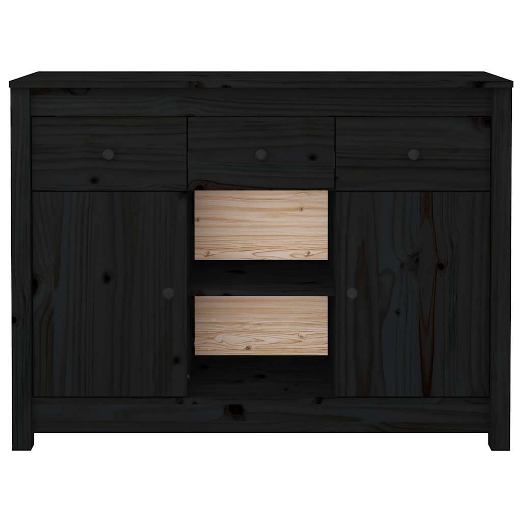 Skjenk svart 100x35x74,5 cm heltre furu