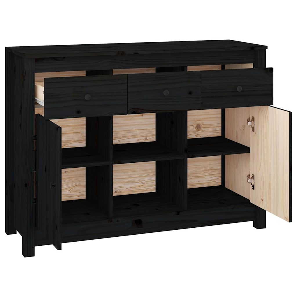 Skjenk svart 100x35x74,5 cm heltre furu