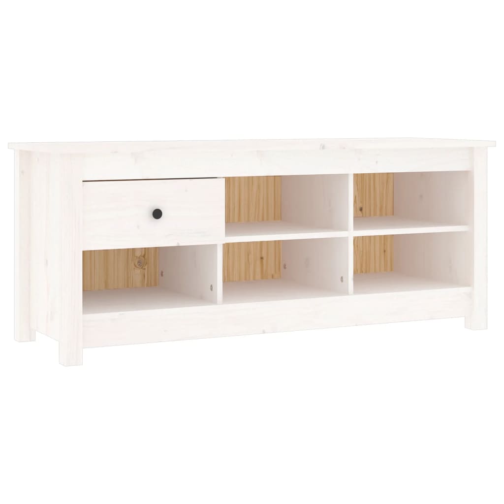 Skoskap hvit 110x38x45,5 cm heltre furu