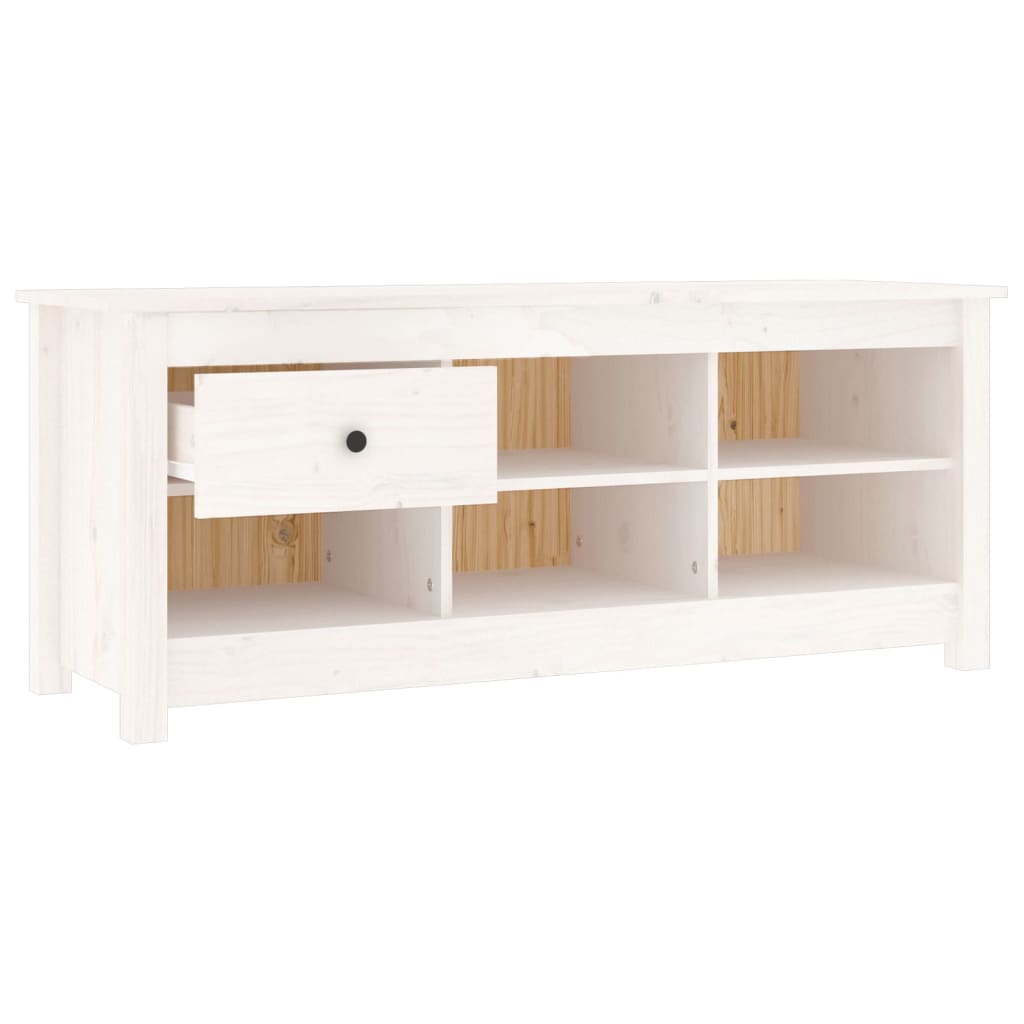 Skoskap hvit 110x38x45,5 cm heltre furu