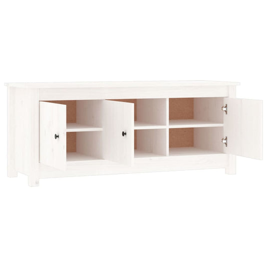 Skoskap hvit 110x38x45,5 cm heltre furu