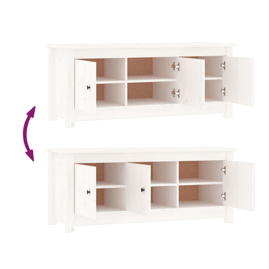 Skoskap hvit 110x38x45,5 cm heltre furu