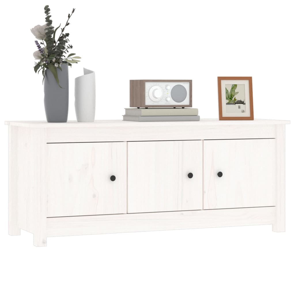 Skoskap hvit 110x38x45,5 cm heltre furu