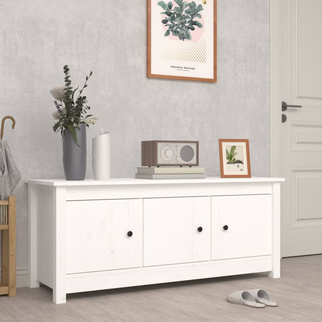 Skoskap hvit 110x38x45,5 cm heltre furu